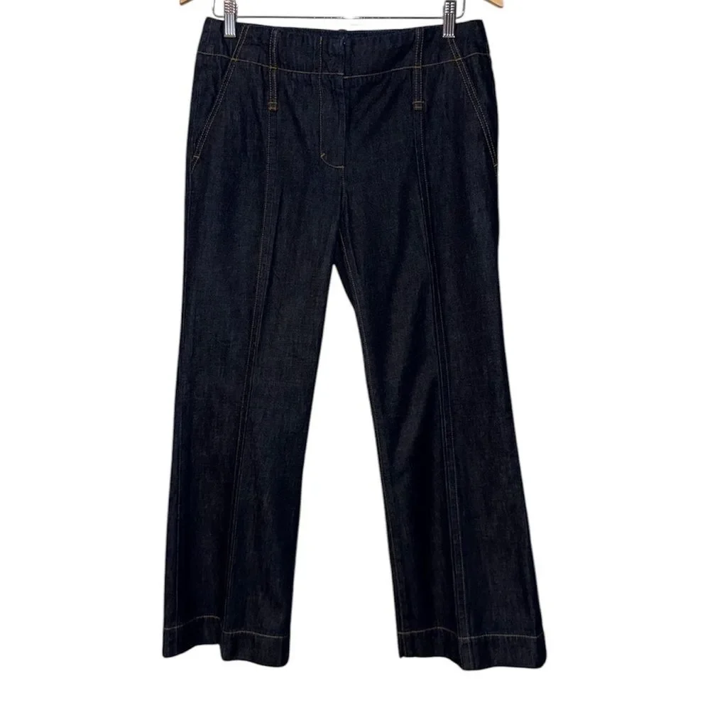 Tory Burch Cropped Flare Jeans in Resin Rinse Size 28 - Picture 2 of 7